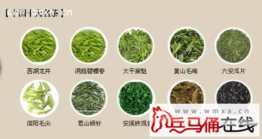 排名来源 最早的是1915年巴拿马万国博览会对中国名茶评比结果:西湖龙井、碧螺春、信阳毛尖、君山银针、黄山毛峰、武夷岩茶、祁门红茶、都匀毛尖、铁观音、六安瓜片。 《解放日报》1999年1月16日刊登:江苏碧螺春,西湖龙井,安徽毛峰,安徽瓜片,恩施玉露,福建铁观音,福建银针,云南普洱茶,福建云茶,江西云雾茶是我国十大名茶。 美联社和《纽约日报》2001年3月26日同时公布:西湖龙井,黄山毛峰,洞庭碧螺春,蒙顶甘露,信阳毛尖,都匀毛尖,庐山云雾,安徽瓜片,安溪铁观音,苏州茉莉花是中国的十大名茶。 《香港文