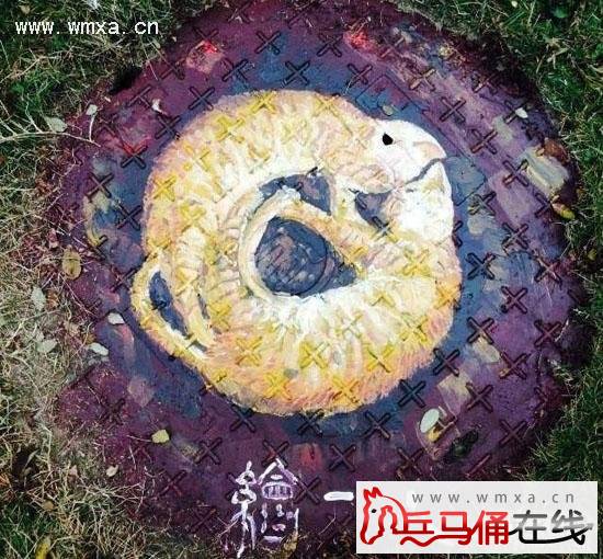 组图:西安交大学霸又耍宝 涂鸦校内井盖卖萌(2
